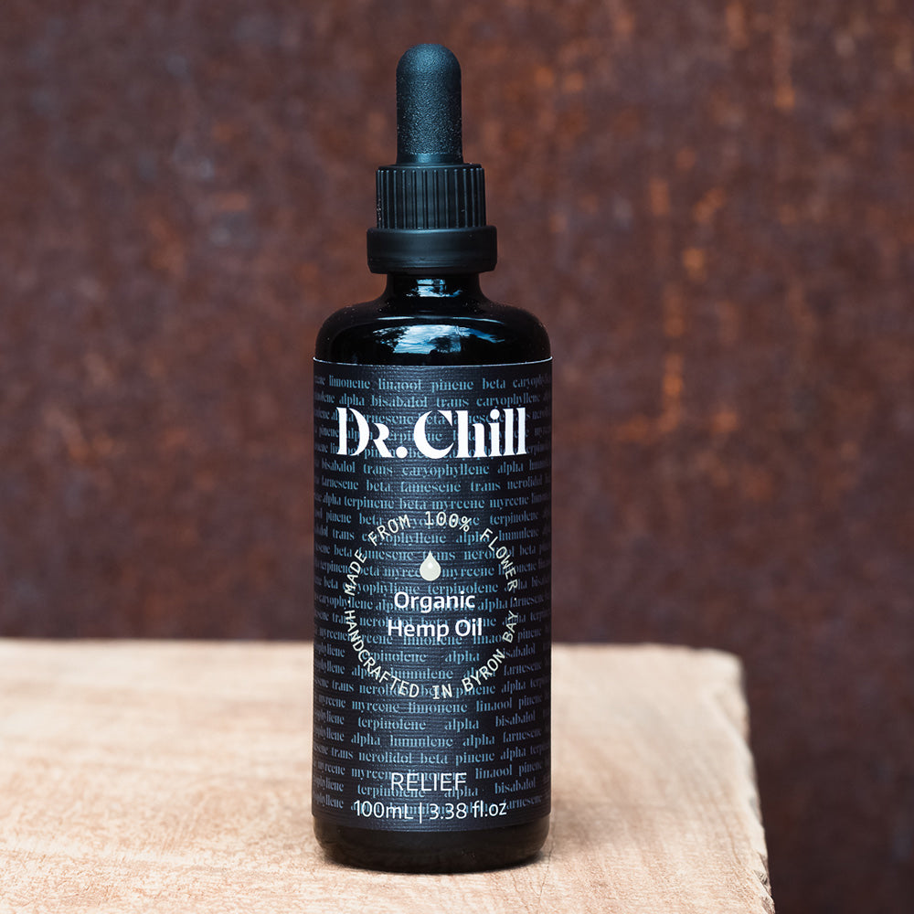 Dr Chill Organic Hemp Oil Byron Bay Relief Bottle