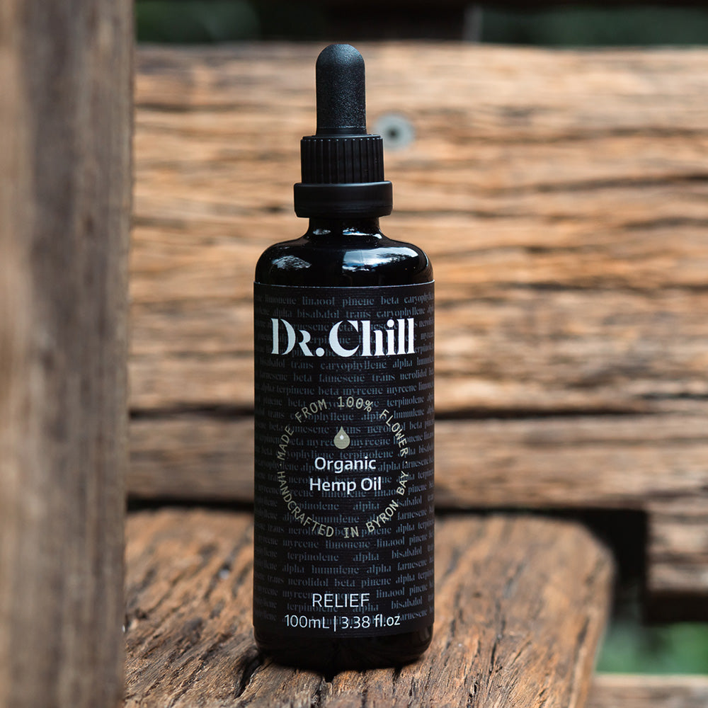 Dr Chill Organic Hemp Oil Byron Bay Relief Bottle